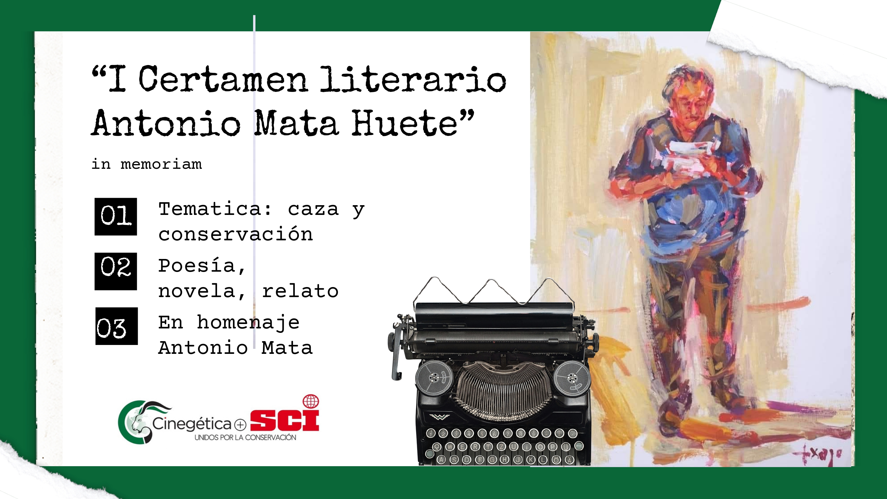 Cinegética-SCI announces the 1st “Antonio Mata Huete” Literary Competition