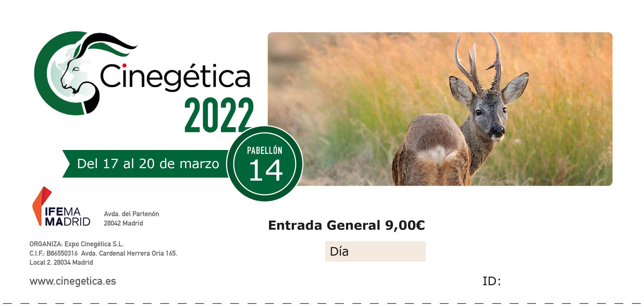 Your online ticket for Cinegética 2022 with a two euro discount